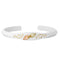 Petite White Enamel Trim Bangle Bracelet, 10k Yellow Gold, 12k Green and Rose Gold Black Hills Gold Motif