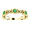 Chatham Created Emerald and Diamond Vintage-Style Ring, 14k Yellow Gold, Size 7