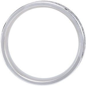 7mm 14k White Gold and Black Enamel Design Comfort Fit Ring