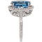 7.50 Ct Swiss Blue Topaz and 1/2 Ctw Diamond Ring in 14k White Gold, (GH, I1, .50 Ctw), Size 7