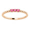 Pink Tourmaline Beaded Ring, 14k Rose Gold, Size 6