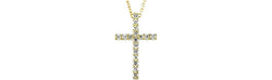 Women's .25 Cttw. Petite Diamond Cross 14k Yellow Gold Necklace, 18"