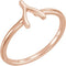 Petite Wishbone Ring,14k Rose Gold