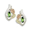 Ave 369 Created Soude Peridot Marquise August Birthstone Earrings, Sterling Silver, 12k Green and Rose Gold Black Hills Gold Motif