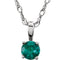 Children's Imitation Emerald 'May' Birthstone 14k White Gold Pendant Necklace, 14"