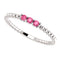 Pink Tourmaline Beaded Ring, Rhodium-Plated 14k White Gold, Size 6