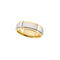 7.5 mm 14k Yellow and White Gold Two-Tone Grooved Edge Flat Comfort Fit Band, Size 5.5