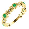 Chatham Created Emerald and Diamond Vintage-Style Ring, 14k Yellow Gold, Size 7