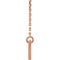 Diamond Bar Engravable Necklace, 14k Rose Gold 18"( .03 Ct, Color G-H, I1 Clarity)