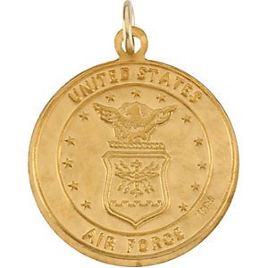 US Air Force 14k Yellow Gold St Michael Protect Us Medal