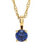 Children's Chatham Created Blue Sapphire 'September' Birthstone 14k Yellow Gold Pendant Necklace, 14"