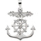 Anchor Mariner's Crucifix 14k White Gold Pendant (16.7X18.7MM)