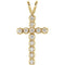 Paternoster Diamond Cross 14k Yellow Gold Pendant