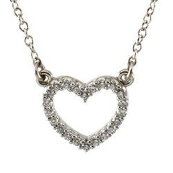 Platinum Diamond Heart Necklace (GH Color, SI1 Clarity, 1/8 Cttw)