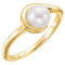 White Freshwater Cultured Pearl Bypass Ring, 14k Yellow Gold (6.5-7.00mm) Size 7