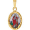 14k Yellow Gold St. Jude Hand-Painted Porcelain Medal (13x10MM)