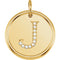 Diamond Initial "J" Pendant, 14k Yellow Gold (.05 Ctw, Color G-H, Clarity I1)