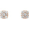 Diamond Square Cluster Earrings, 14k Rose Gold (.5 Ctw, GH Color, I1 Clarity)