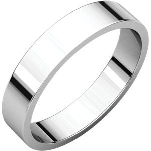 14k White Gold Slim-Profile Flat 4mm Band