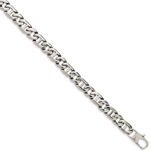 Stainless Steel 9mm Maritime Anchor Chain Necklace, 24"
