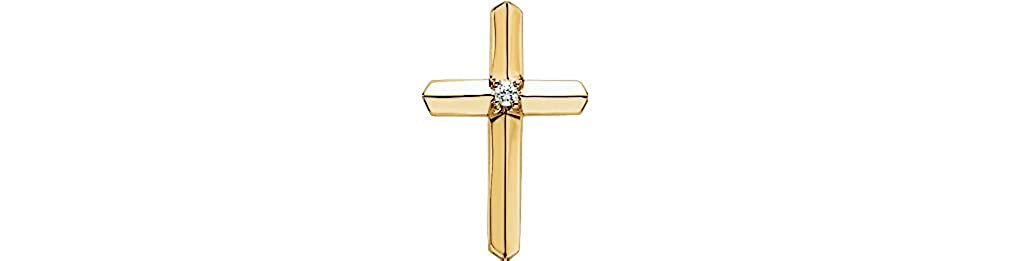 Diamond Cross 14k Yellow Gold Pendant