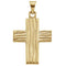 Rugged Cross Brushed 14k Yellow Gold Pendant (23X19 MM)