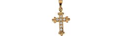 Diamond Apostles Cross 14k Yellow Gold Pendant