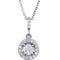 Diamond Halo Round Pendant Necklace, Rhodium Plate 14k White Gold, 18" (1.00 Ctw, GH Color, I1 Clarity)