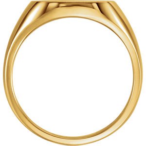 Men's 18k Yellow Gold Brushed 12mm Square Signet Ring