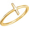 Sideways Cross 14k Yellow Gold Ring