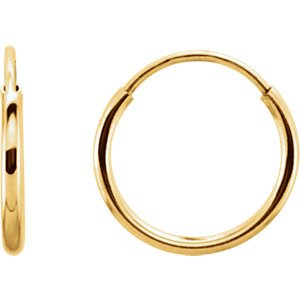 Petite Endless Hoop Earrings, 14k Yellow Gold (10mm)
