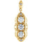 Diamond 3-Stone Pendant, 14k Yellow Gold (0.33 Ctw, G-H Color, I1 Clarity)