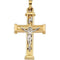 14k Yellow Gold, 14k White Gold Two-Tone Crucifix Pendant