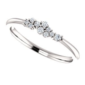 Diamond Stackable Cluster Ring, Sterling Silver, Size 7 (.1 Ctw, G-H Color, I1 Clarity)