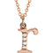 Diamond Initial 'r' Lowercase Alphabet Letter 14k Rose Gold Pendant Necklace, 16" (.025 Ctw GH, I1)