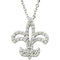 Diamond Fleur-De-Lis 14k White Gold Pendant Necklace, 16" (1/4 Cttw)