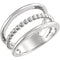 Negative Space Beaded Ring, Rhodium-Plated 14k White Gold, Size 6