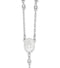 Rosary Bead Necklace, 14k White Gold Rhodium Plate