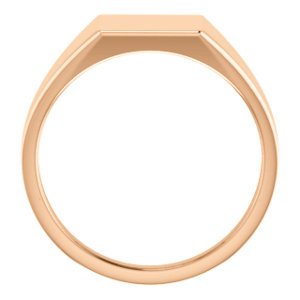 Men's Closed Back Rectangle Signet Ring, 14k Rose Gold (11X10mm)