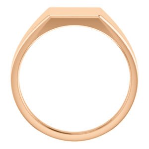 Men's Closed Back Rectangle Signet Ring, 18k Rose Gold (11X10mm)