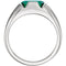 Men's Chatham Created Emerald 3 Ct. Ring, Rhodium-Plated 14k White Gold