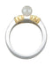 Platinum and 18k Yellow Gold Pearl and Diamond Ring, Sizes 3 to 10