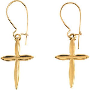 Girl's Nativity Star Earrings, 14k Yellow Gold (18x13MM)