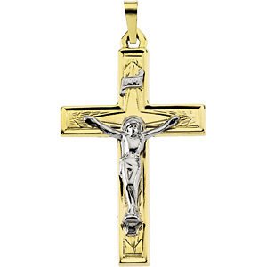 Men's Two Tone Crucifix Pendant