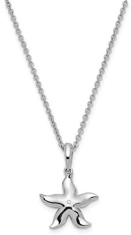 Girl's CZ 'Make A Difference' Pendant Necklace, Rhodium-Plated Sterling Silver, Adjustable 14-18" (15x13MM)