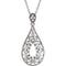 16-Stone Diamond Teardrop Filigree Pendant Necklace, Sterling Silver, 18" (1/10 Ctw)