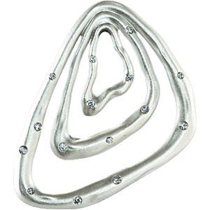 15-Stone Diamond Triangle Pendant in Sterling Silver (1/5 Ctw)