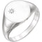 Men's Diamond Signet Ring, Rhodium-Plated 14k White Gold (.02 Ct, G-H Color, I1 Clarity)