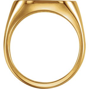 Men's Closed Back Square Signet Ring, 18k Yellow Gold (10mm)