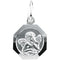 14k White Gold St. Raphael Angel Octagon Medal